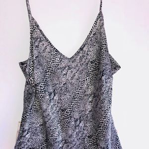 Grey & white pure silk camisole. Size M